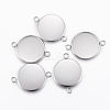 Tarnish Resistant 304 Stainless Steel Cabochon Connector Settings STAS-E146-19P-18mm-2