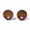Walnut Wood Stud Earring Findings MAK-N033-008A-3