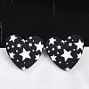 Heart Acrylic Printed Stud Earrings for Women EJEW-G418-01B-1