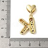 Rack Plating Brass Micro Pave Clear Cubic Zirconia Perdants KK-C067-12G-K-3