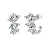 Teardrop 925 Sterling Silver Micro Pave Cubic Zirconia Stud Earrings for Woman EJEW-Q384-02P-1
