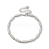 Clear Cubic Zirconia Column Link Chain Bracelet BJEW-E073-01P-1