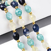 Natural Sodalite & Flower Amazonite & Lemon Quartz Beads Strands G-N358-04A-07-1