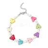 Dyed Synthetic Turquoise Round Butterfly Beaded Anklets AJEW-AN00710-3
