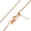 1mm Rack Plating Brass Box Chain Adjustable Slider Necklaces for Women Men MAK-L044-56LG-2