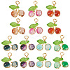 28Pcs 7 Colors Crackle Baking Paint  Glass Pendants PALLOY-TAC0185-2