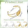 8Pcs 2 Colors Brass Cuff Bangle Making KK-AR0003-77-2