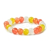 8mm Baking Paint Imitation Jade Glass Round Beaded Stretch Kids Bracelets for Girls Boys BJEW-JB10895-3