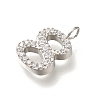 304 Stainless Steel Micro Pave Cubic Zirconia Pendants STAS-H228-01P-08-2