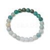 8mm Round Natural Flower Amazonite & Imperial Jasper & Quartz & Dyed Crackle Agate Beaded Stretch Bracelets BJEW-TA00514-03-1
