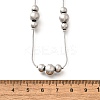 304 Stainless Steel Round Beads Link Chain Necklaces for Women NJEW-U031-11P-3