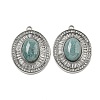 Dyed & Heated Natural Blue Aventurine Oval Pendants STAS-L080-010P-02-1