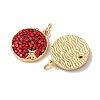 Brass Micro Pave Cubic Zirconia Pendants KK-C143-47G-02-2