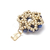 Natural Lapis Lazuli Faceted Round Cluster Flower Pendants PALLOY-MZ01197-06-4
