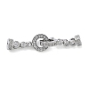 Ring Brass Micro Pave Clear Cubic Zirconia Fold Over Clasps KK-Z143-21P-1