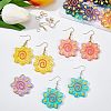 3D Printed Sunflower Charm Dangle Earring Making Kit for Girl Women DIY-OC0007-69-5