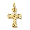 Rack Plating Brass with Cubic Zirconia Pendants KK-Z086-09G-01-1
