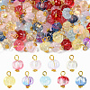 100Pcs 10 Colors Transparent Spray Paint Glass Pendants PALLOY-CJ00123-1