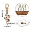 10Pcs Brass Micro Pave Cubic Zirconia Pendants ZIRC-SZ0002-86-2