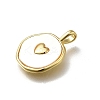 Brass Pave Natural Shell Pendants KK-C090-47G-2