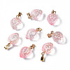 Two Tone Transparent Spray Painted Glass Pendants GLAA-N035-014-G02-1