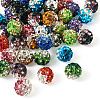 40Pcs 10 Colors Round Handmade Pave Disco Ball Beads RB-TA0001-13-3