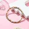 Natural Crazy Agate Flat Round Beaded Stretch Bracelets for Women BJEW-JB09717-04-2