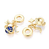 Brass Micro Pave Cubic Zirconia European Dangle Charms KK-N271-13G-2