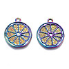 Rainbow Color Alloy Pendants Enamel Settings PALLOY-S180-312-2