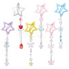 6Pcs 6 Colors Star Iron & Plastic Snap Hair Clips PHAR-CP0001-27-1