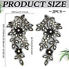 2Pcs 2 Styles Flower Polyester & Glass & Plastic Pearl Embroidery Sew on Ornament Accessories PATC-MA0001-46-2