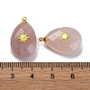 Natural Rose Quartz Pendants G-B089-01G-05-3