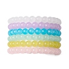 6Pcs 6 Colors 8mm Round Imitation Jade Glass Beaded Stretch Bracelet Sets BJEW-JB10774-1