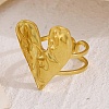 Adjustable 304 Stainless Steel Cuff Rings for Women LS-RJEW-V004-04G-1