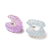 Transparent Resin Shell Ornament with Imitation Baroque Pearl Beads RESI-F045-02A-2