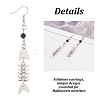 ANATTASOUL 2 Pairs 2 Style Alloy Fishbone Long Dangle Eararings for Women EJEW-AN0002-53-3