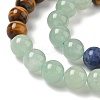 Chakra Natural Red Jasper & Yellow Jade & Green Aventurine & Tiger Eye & Sodalite & Amethyst Beads Strands G-NH0002-E02-10mm-4