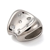 Nuggets Brass Micro Pave Clear Cubic Zirconia European Beads KK-P308-50P-2