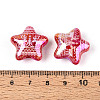 Christmas UV Plating Printed Opaque Acrylic Beads MACR-N018-06A-3