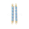 Brass Micro Pave Clear Cubic Zirconia Connector Charms KK-C143-50G-01-1