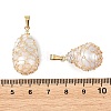 Natural Baroque Keshi Pearl Wire Wrapped Pendants PALLOY-JF05993-3