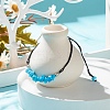 Synthetic Turquoise(Dyed) Chips Braided Bead Bracelet BJEW-JB08019-05-2