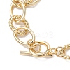 Brass Textured Oval Link Chain Bracelets for Women BJEW-JB12577-3