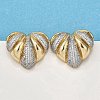 Brass Micro Pave Clear Cubic Zirconia Stud Earrings for Women EJEW-G430-02GP-1