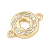 Brass Pave Clear Cubic Zirconia Donut Links Connector Charms KK-L251-09G-02-2