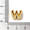 Brass Micro Pave Clear Cubic Zirconia Charms ZIRC-C009-01G-W-3