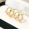 Rack Plating Heart Brass Micro Pave Clear Cubic Zirconia Stud Earrings EJEW-H143-17G-1