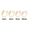 Leaf Brass Micro Pave Cubic Zirconia Cup Peg Ring Settings KK-N274-07G-4