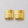 Tibetan Style Alloy Square Carved Stripes Beads LS-TIBEB-5602-G-FF-1