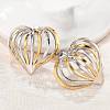 304 Stainless Steel Two Tone Stud Earrings EJEW-D319-01GP-2